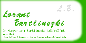 lorant bartlinszki business card